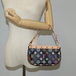 LOUIS VUITTON Monogram Multicolor Pochette Accessoires Black